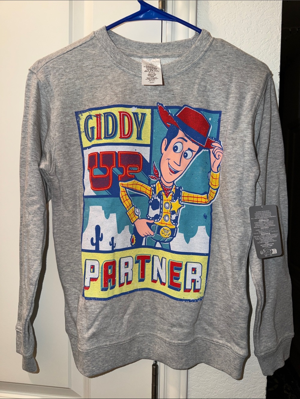 Disney Woody 'Giddy Up Partner' Grey Kids Long-Sleeve Sweatshirt